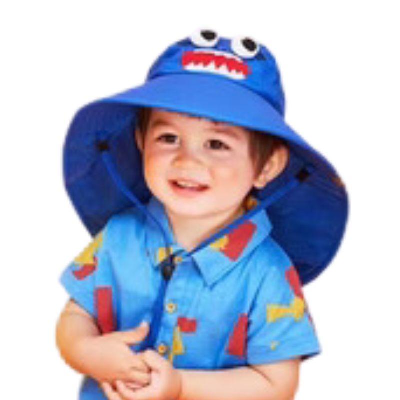 Lemonkid Shark Wide Brim Sun Hat for Toddlers – Extra Coverage