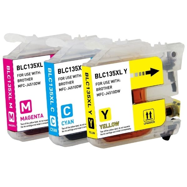 Compatible Inkjet Colour Pack: Substitute to Brother LC135XL - (1 X Cyan, 1 X Magenta, 1 X Yellow) by Items Online Ltd