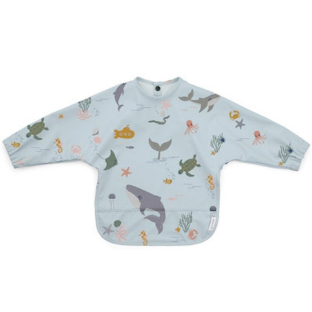 Maddy Moos Luxury Waterproof Long Sleeved Feeding Bib and Art Smock – Aquatic Motif