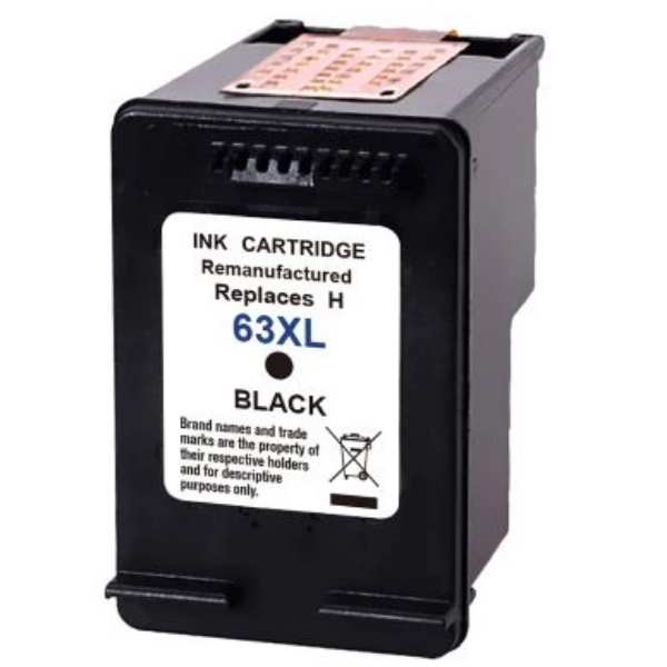 Remanufactured Black Inkjet: Substitute to HP 63XL